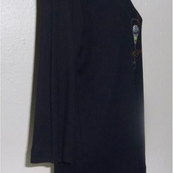 CACTUS BAY  Black Tee shirt "Shaken Not Stirred" Rhinestones Size M - Picture 3 of 6